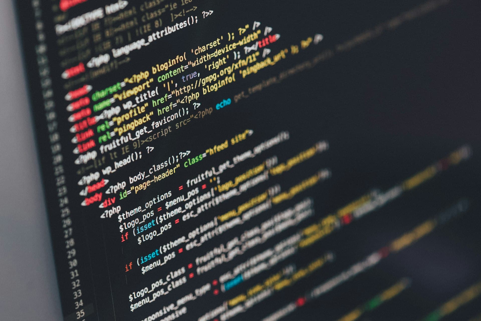 Close-up of code on a developer's screen